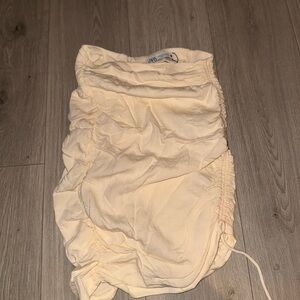 Cream Ruched Skirt